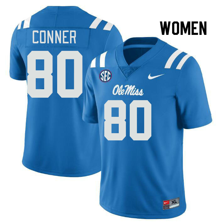 Women #80 Jayvontay Conner Ole Miss Rebels College Football Jerseys Stitched Sale-Power Blue - Click Image to Close